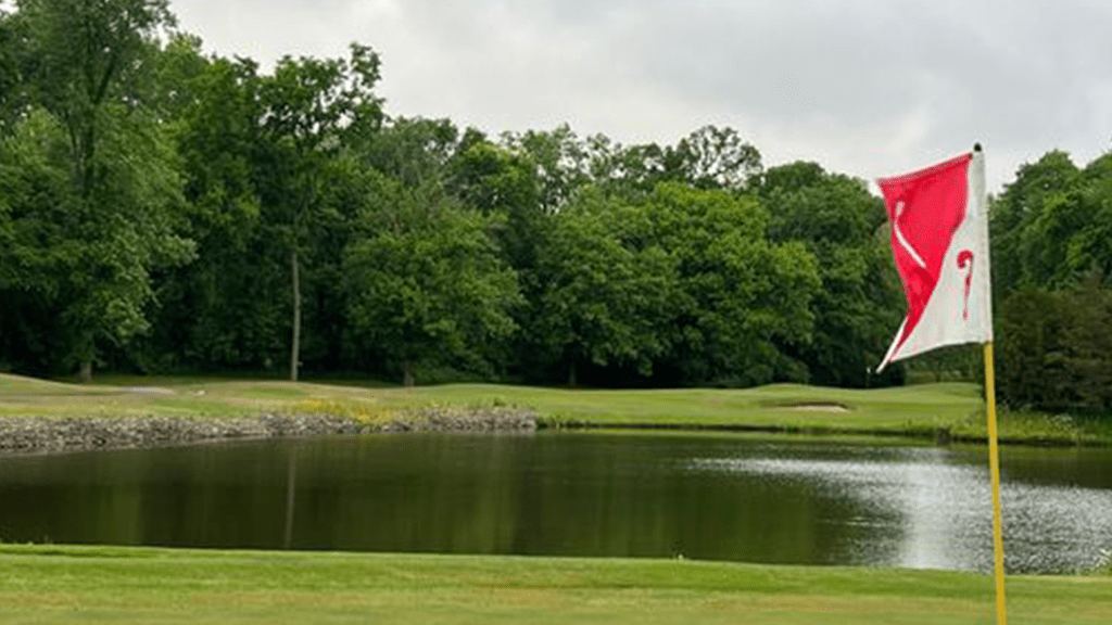 Flag on golf course
