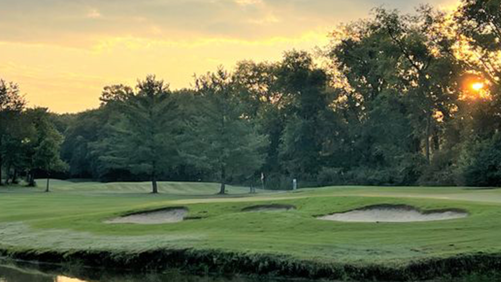 Golf course with bunkers